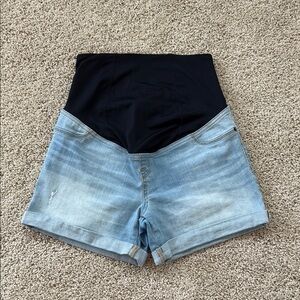 Maternity midi jeans shorts